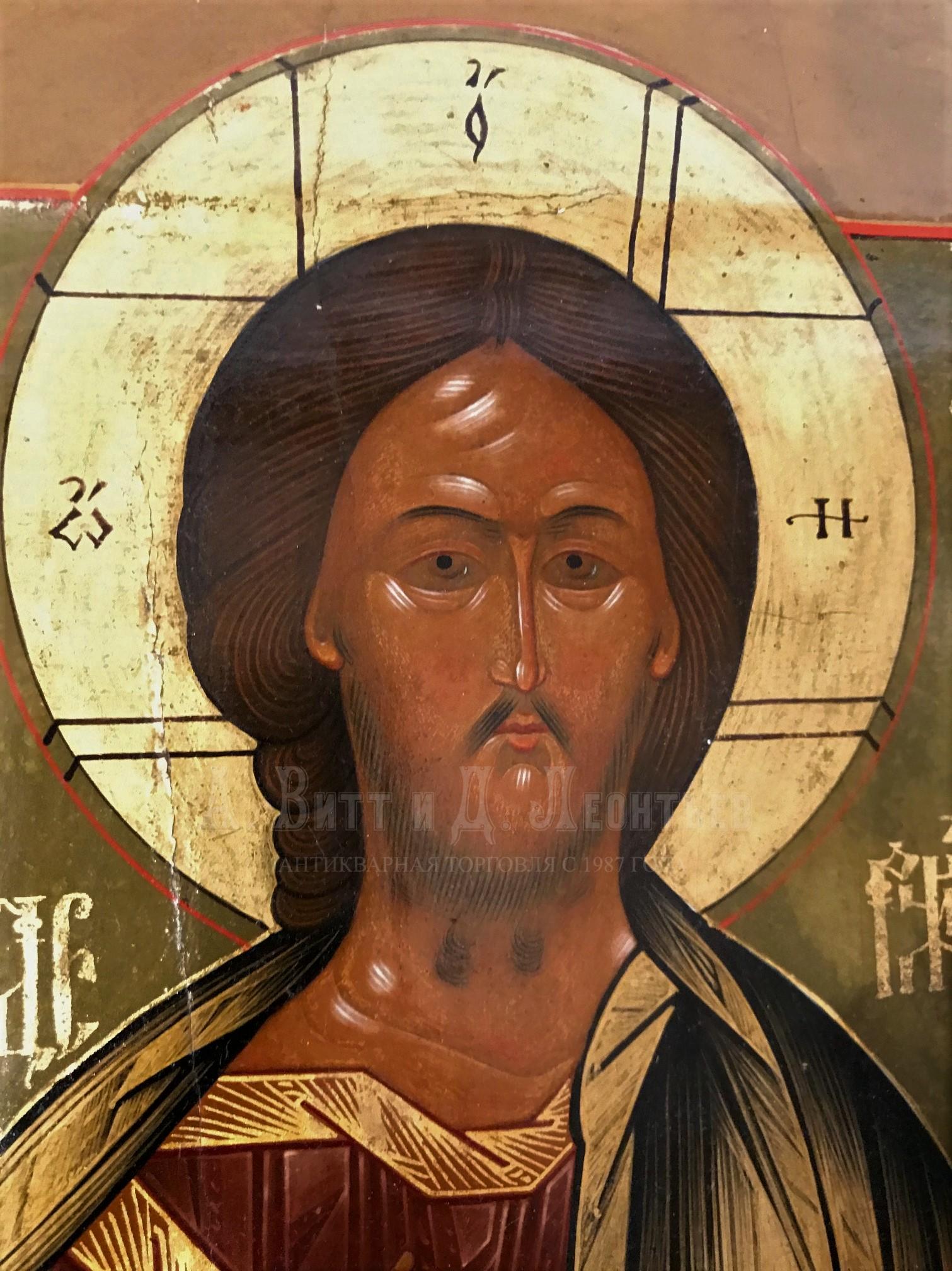 Икона русская антикварная Господь Вседержитель